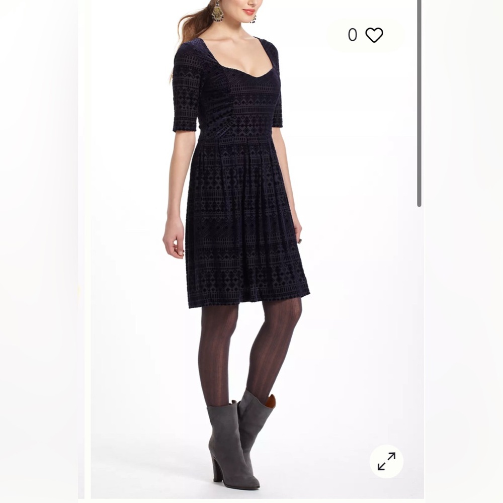 Geo-Burnout Velvet Dress Anthropologie